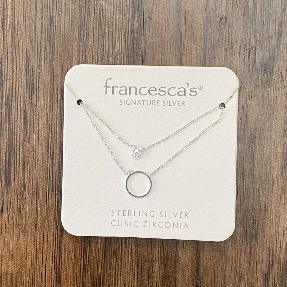 Francesca’s collections isadora double layer CZ necklace  18”